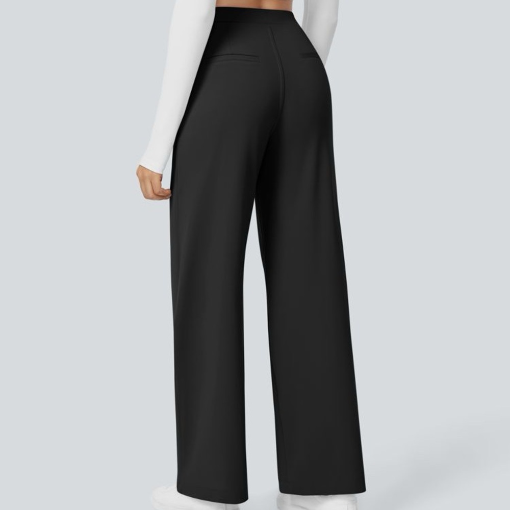 NEW Halara Flex High Waisted Pocket Straight Leg Work Pants- medium (tall) black